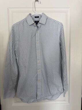 J. Crew Light Blue Windowpane Cotton Button-Down Shirt